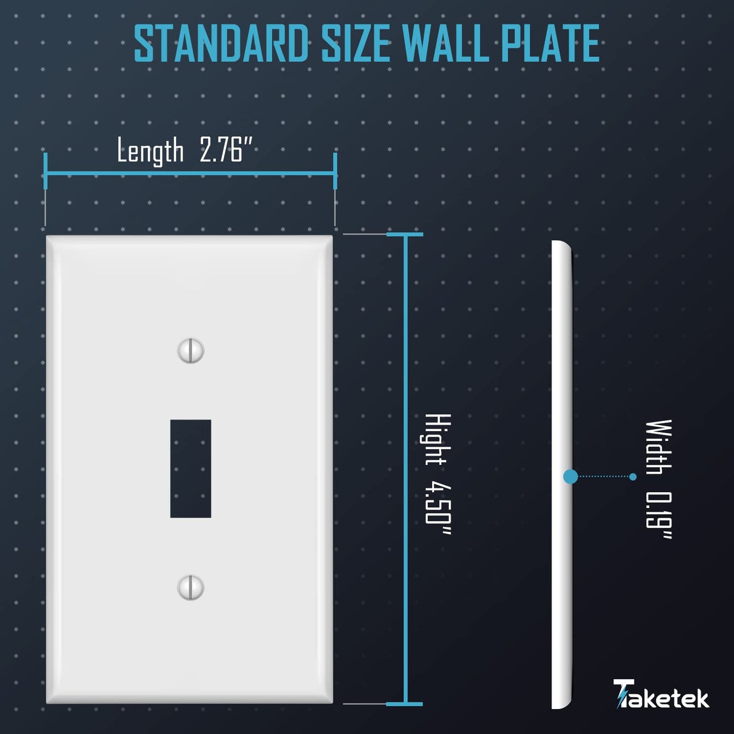 Toggle Light Switch Covers, Electric Light Switch Plates, Single Switch Plate Covers, Electrical Lightswitch cover plate, Wall Plates for Light Switches, Standard Size 1 Gang, White, 10 Pack