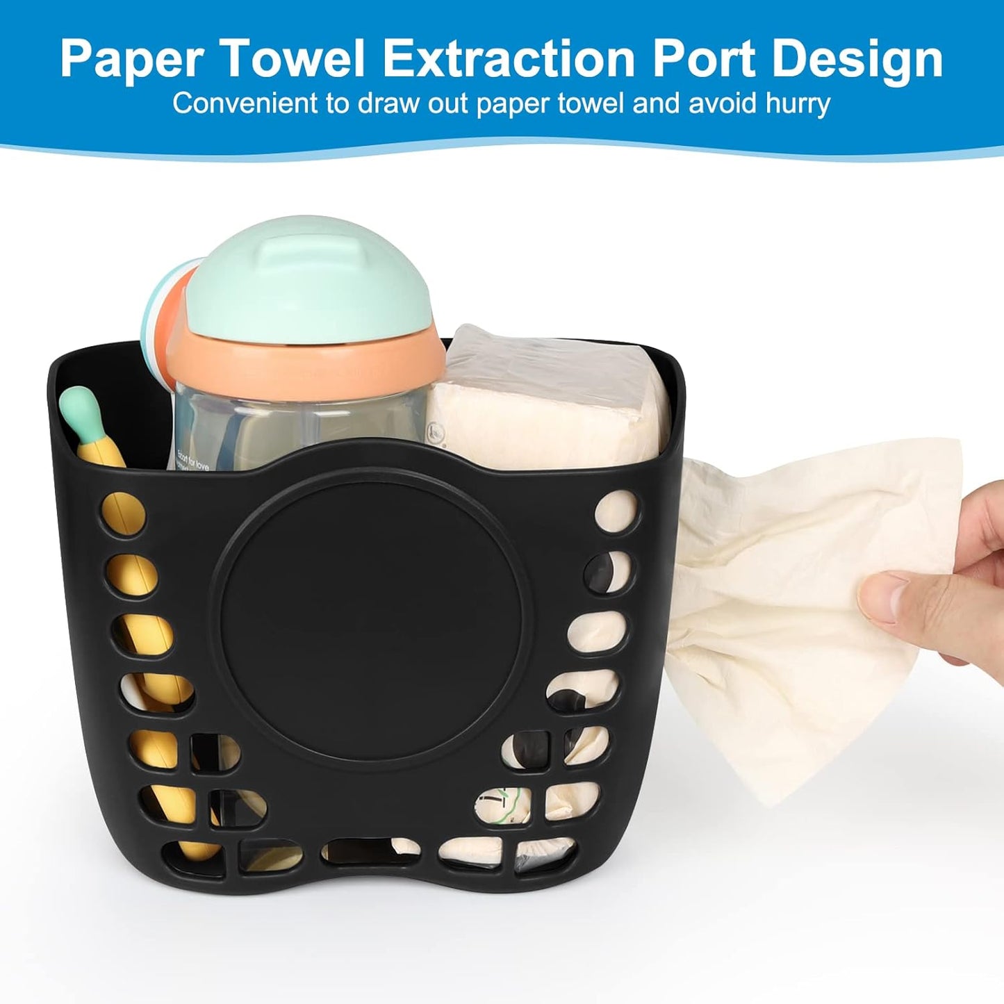 Accmor Stroller Cup Holder Basket, Universal Cup Holder, Bike Bottle Holder, 360° Rotatable Large Caliber Drinks Holder for Stroller, Bike, Wheelchair, Walker