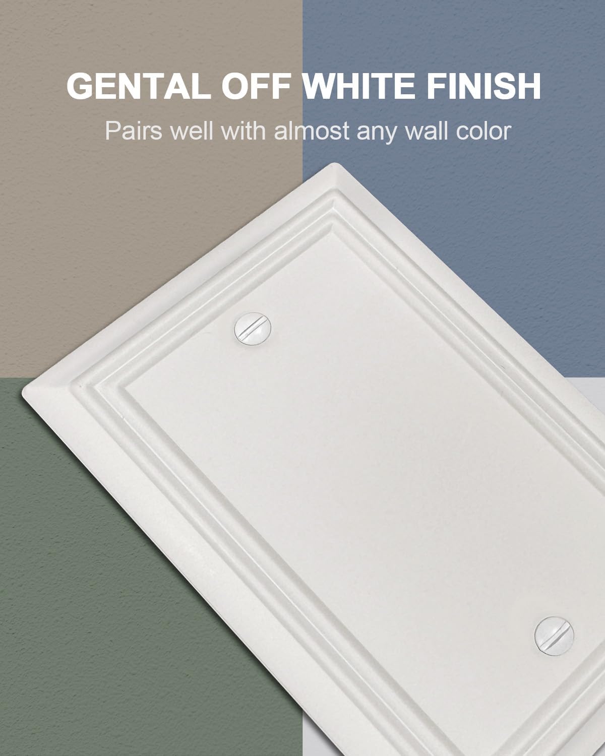 2-Pack Blank Wall Plate, Metal Plate Cover for Unused Outlets, Off White Finish, 3.15''*4.88'', Midsize