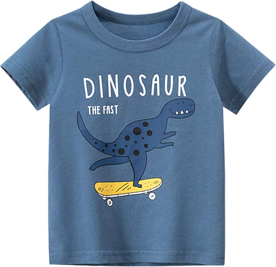 Boys' 4-Pack Excavator Short Sleeve Crewneck T-Shirts Top Tee Size 2-7 Years Toddler Boys' Value Pack Cotton T-Shirt