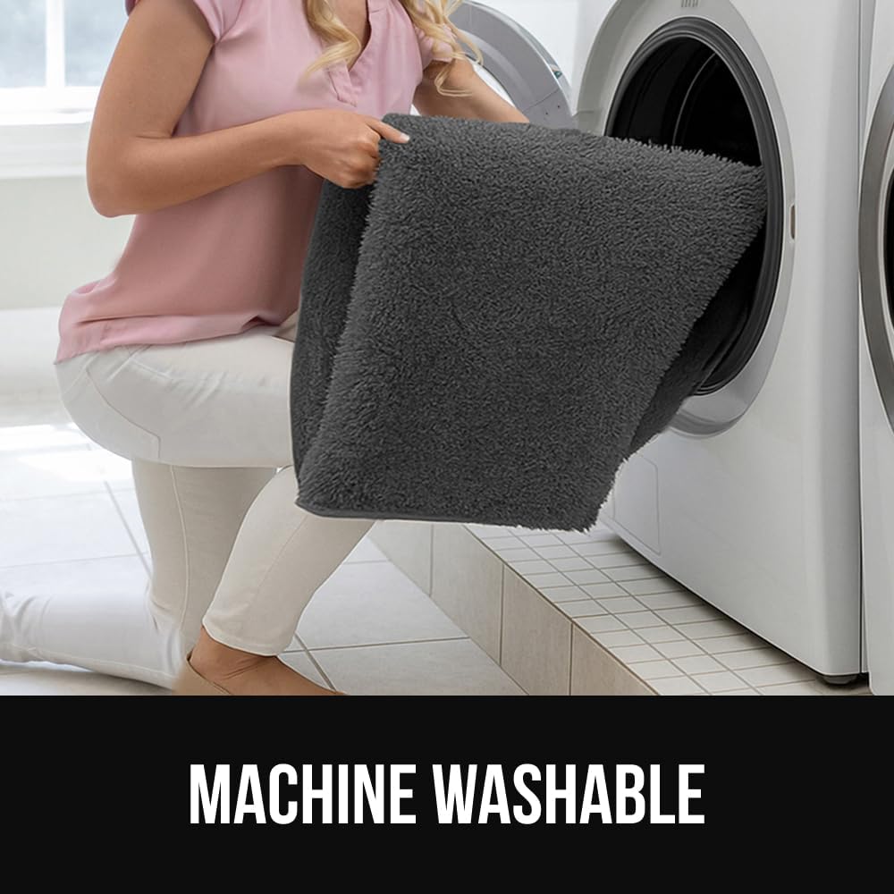 GORILLA GRIP Ultra Soft Washable Area Rug, 5x7, Stain and Slip Resistant Plush Thick Carpet for Bedroom Living Room, No Shed Floor Rugs, Pet Friendly, Dorm Essentials, Nursery Home Decor, Dark Gray