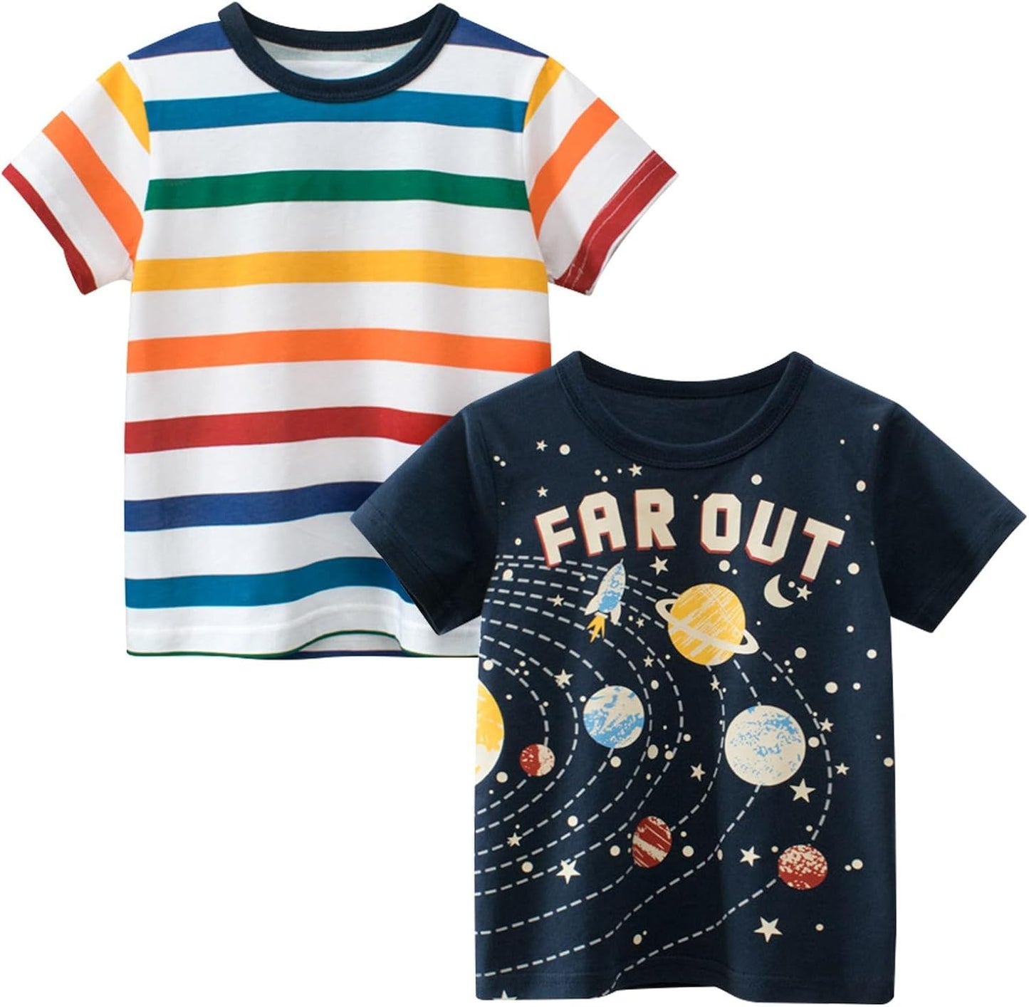 Boys' 4-Pack Excavator Short Sleeve Crewneck T-Shirts Top Tee Size 2-7 Years Toddler Boys' Value Pack Cotton T-Shirt