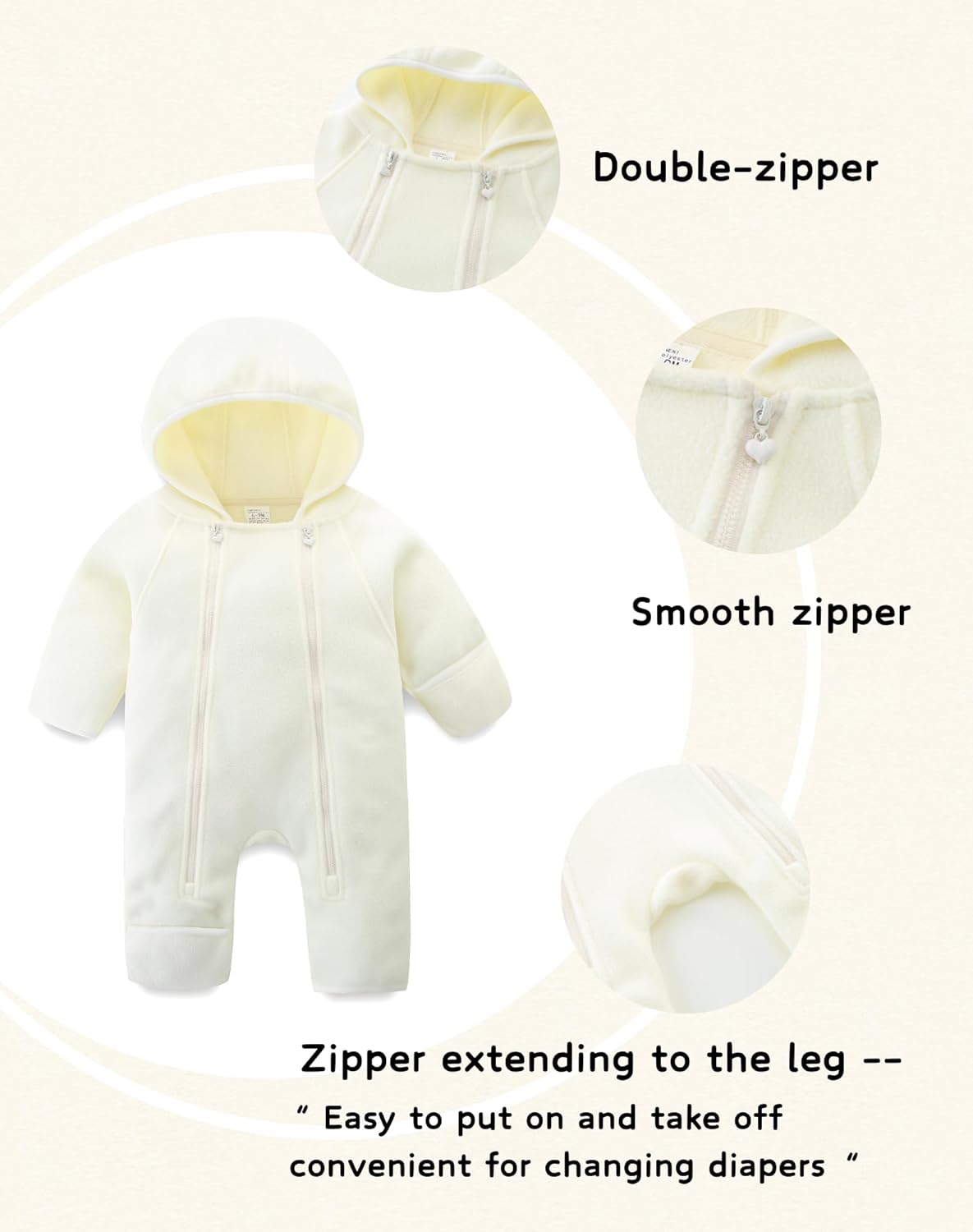 Newborn Baby Fleece Jumpsuit Girls Boys Winter Hooded Coverall Romper Cute Baby Snowsuit Clothes
