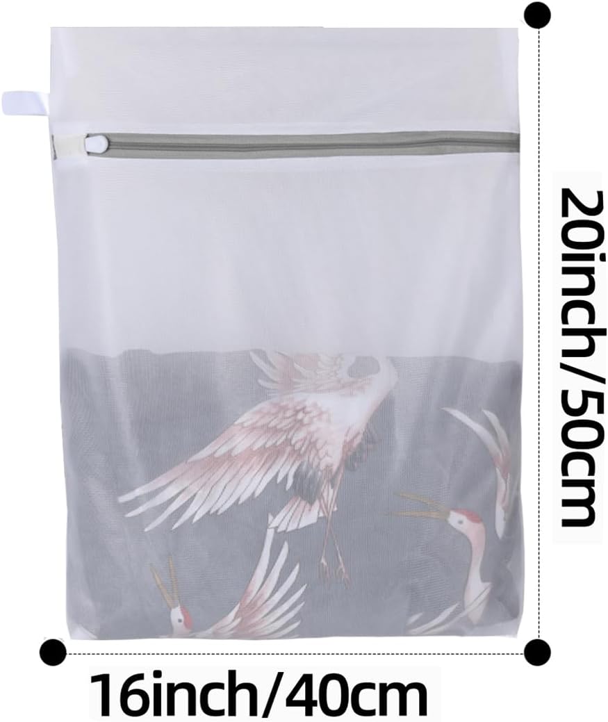 Mesh Laundry Bags, Mesh Wash Bags, Durable Mesh Structure with Strong Zipper, Suitable for Underwear, Delicate Clothes, Pants, Shoes, Socks Washing (Small Fine Mesh, Large 20 * 24in*4pcs)