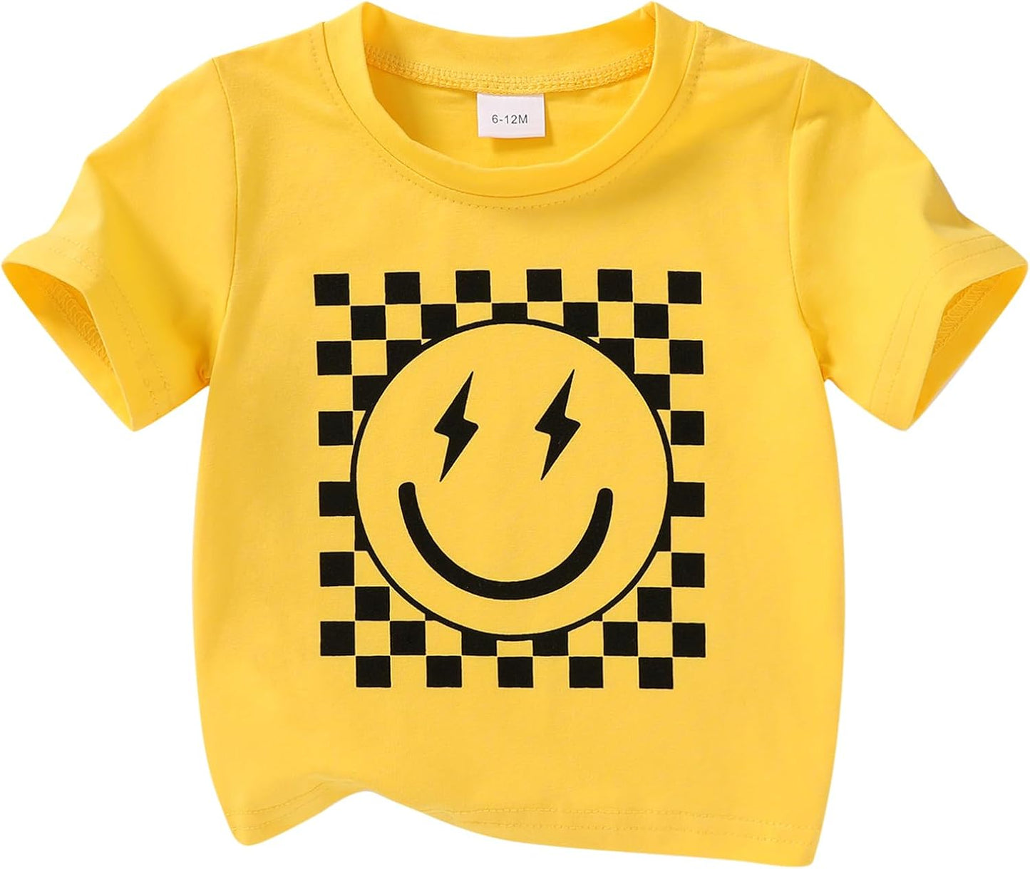 Happy Town Toddler Clothes Baby Boy Girl Smiley Face Shirt Short Sleeve T-Shirt Tee Summer Tops Outfits