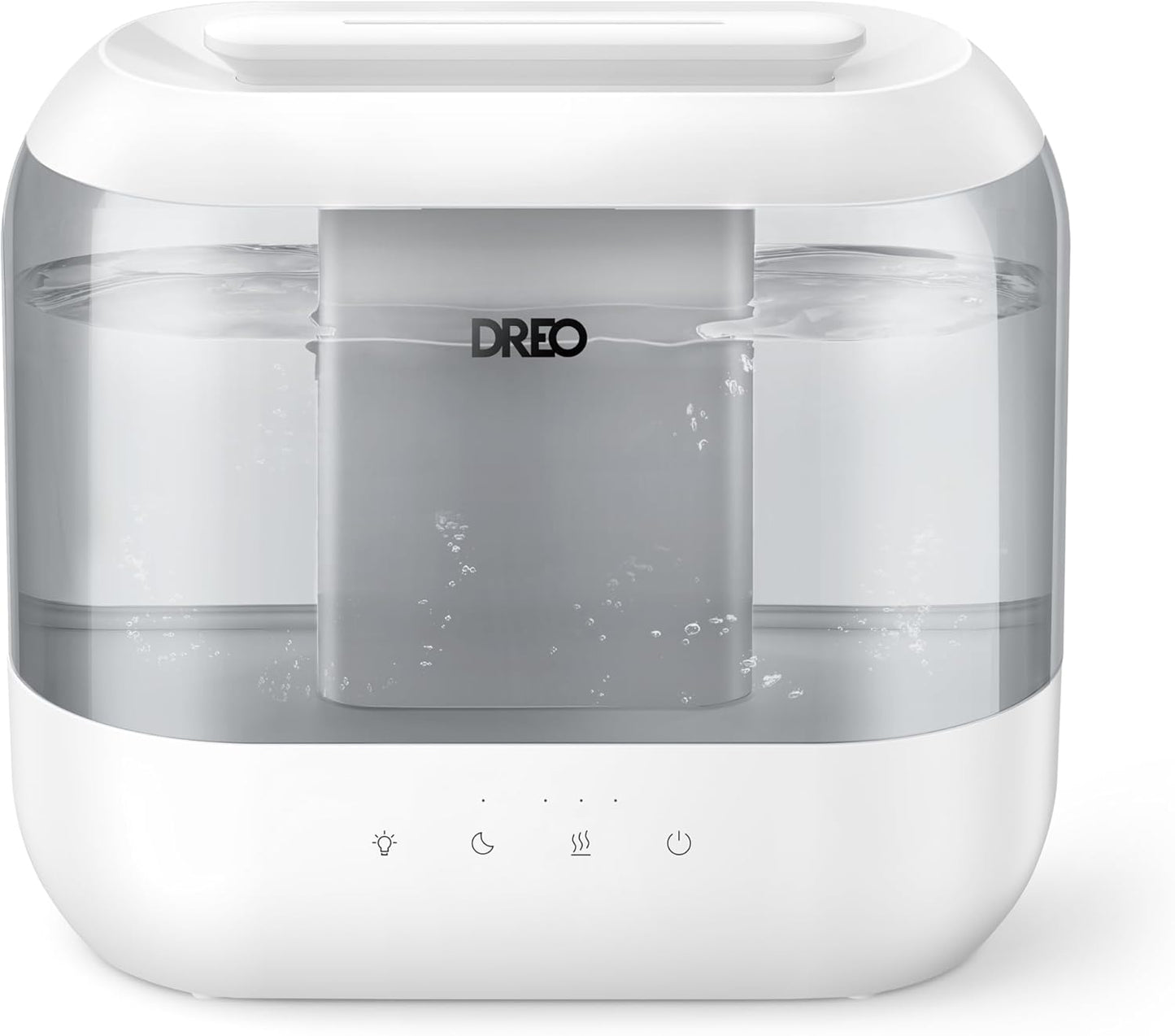 Dreo Top Fill 4L Humidifiers for Bedroom, 36H Runtime, 28 dB Quiet Cool Mist Supersized Air Humidifier for Large Room, Plants, Baby Nursery, Indoor, Night Light, Easy to Clean & Fill, Gray