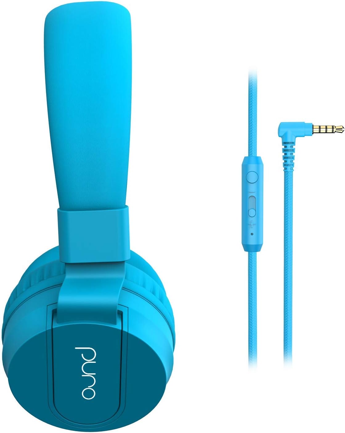 Puro Sound Labs PuroBasic Wired Headphones for Kids - Volume-Limiting & Adjustable with Microphone – Compatible with Smartphones, Tablets, PCs, and More – Safe, Durable Headphones for Kids – Blue