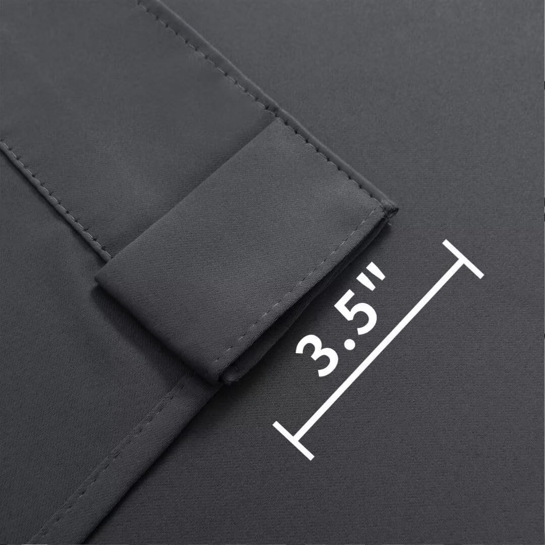 Joydeco Blackout Curtains 96 Inches Long, Thermal Insulated Black Out Curtains 2 Panels Set for Bedroom, Room Darkening Drapes for Living Room Window (W37 x L96 Inch, Dark Grey)