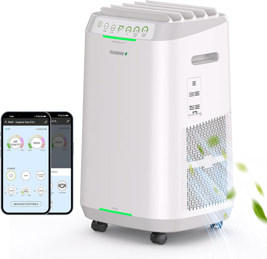 Nuwave OxyPure ZERO Air Purifier for Home Large Rooms Up to 2,002 Sq Ft 100% Particle Removal to 0.1 Micron, Dual 4-Stage Filtration, Adjustable Airflow, Smart Air Cleaner Washable & Reusable Filter