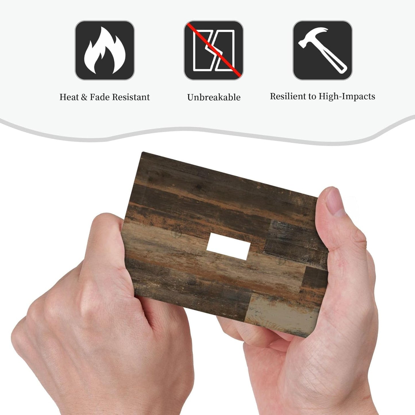 Rustic Brown Wood Grain Dark Oak Decorative Light Switch Cover 1 Gang Single Toggle Device Electrical Faceplate Switchplates Decorator Outlet Wall Plate for Farmhouse Home Decor