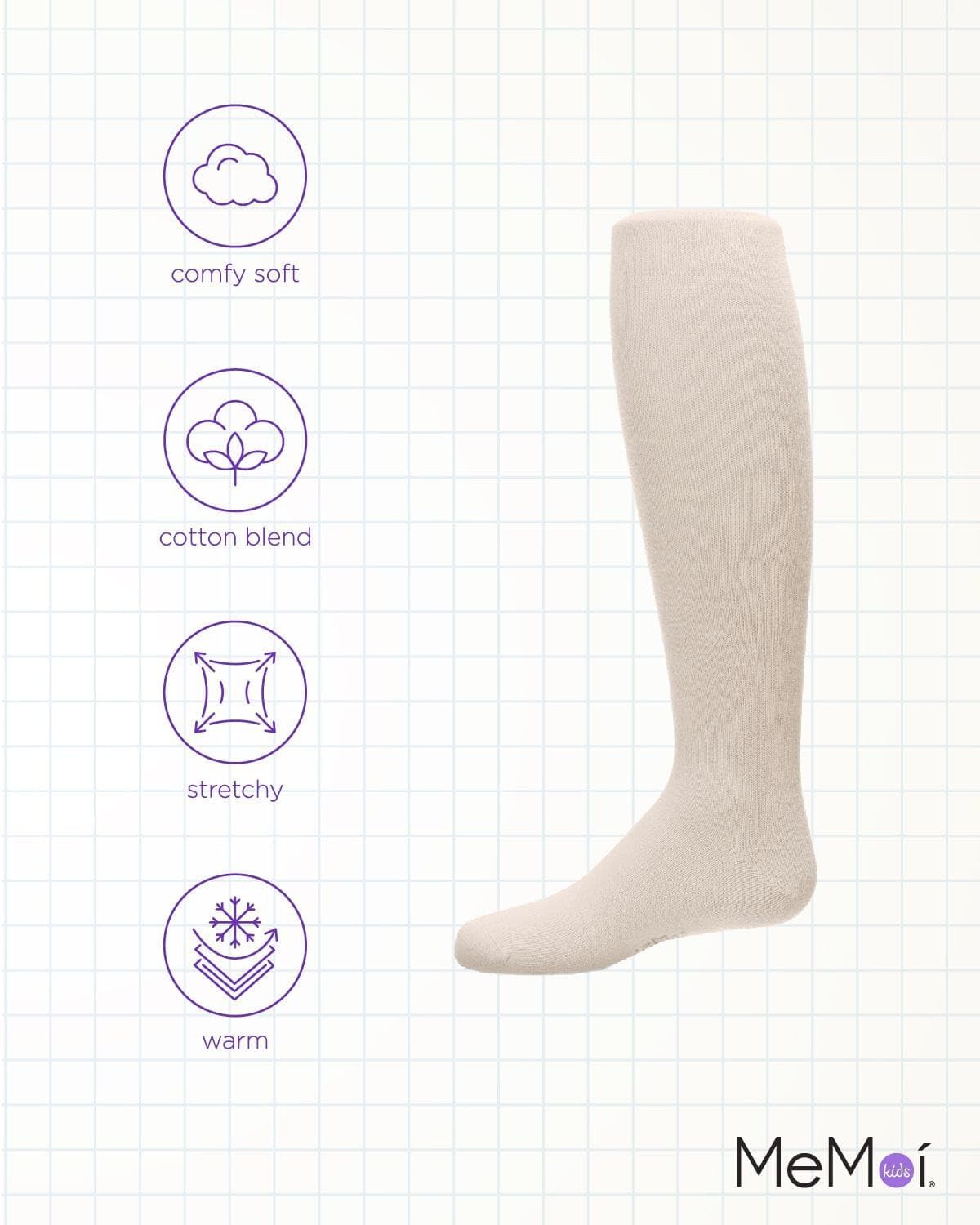 MeMoi Soft Pima Cotton Tights for Girls, Soft and Lightweight Opaque Tights for girls - Sizes 8 to 16