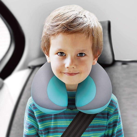 MOOB Kids Travel Pillow for Car Seat Kids U-Shape Travel Neck Pillow Support Children Stroller Pillow Blue