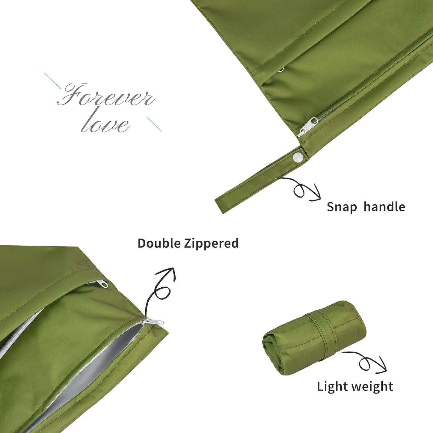 ALVABABY 3pcs Baby Cloth Diaper Wet/Dry Bags|Waterproof Reusable with Two Pockets|Travel, Beach, Pool, Daycare, Soiled Baby Items,Yoga,Gym Bag for Swimsuits or Wet Clothes 3L-ZM09