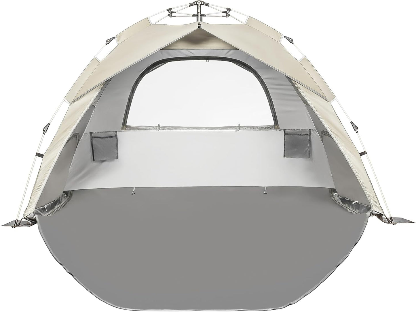 Beach Tent Pop Up Beach Sun Shade Tent with UPF 50+ UV Protection, Removable Floor Zippered Privacy & Ventilation Sun Shelter Family 3 to 4 Person