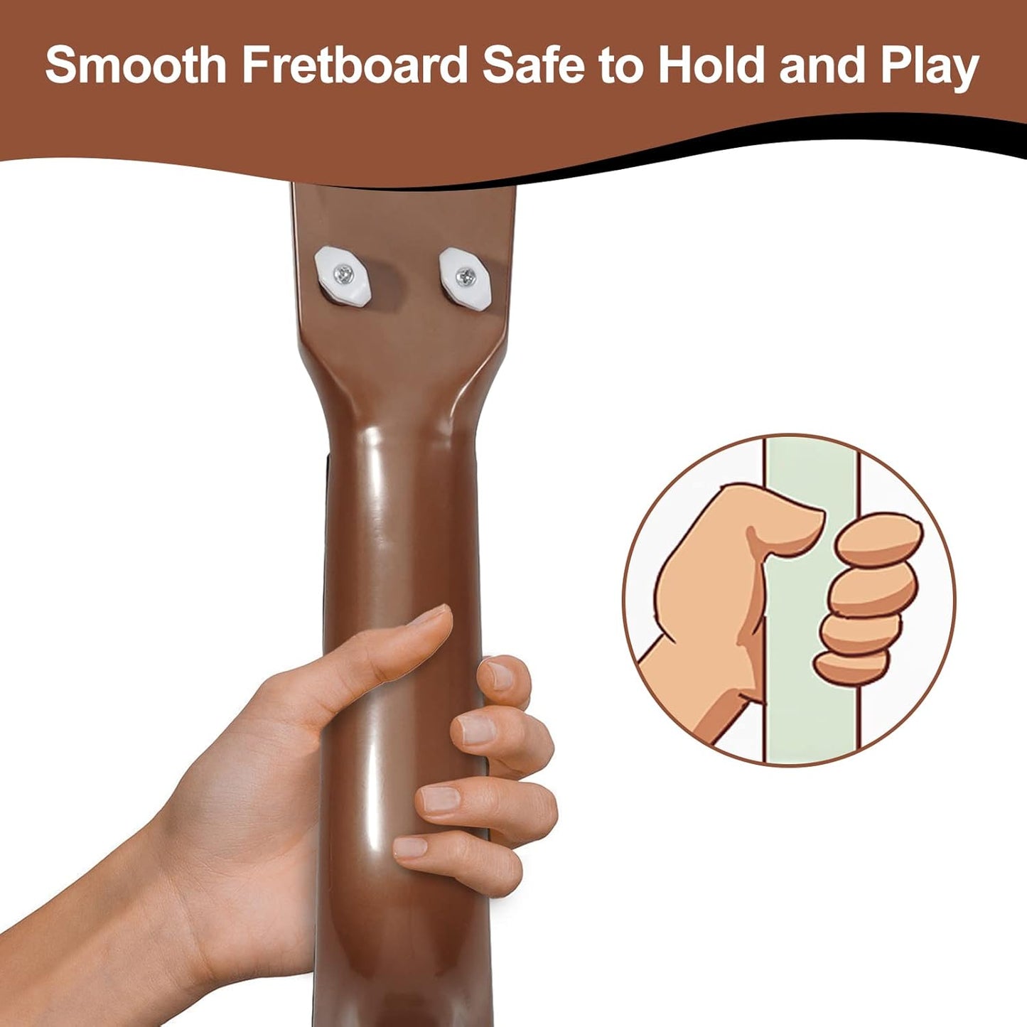 Raimy 17in Kids Ukulele Guitar - 4 Strings Mini Guitar Children Musical Instruments Educational Toys with Picks for Toddler Kids Boys Girls Beginner (Burlywood)