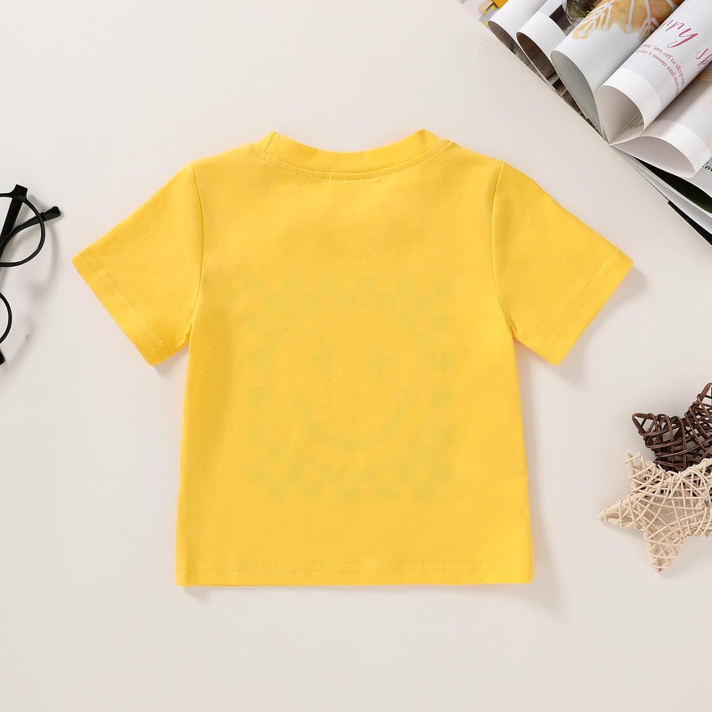 Happy Town Toddler Clothes Baby Boy Girl Smiley Face Shirt Short Sleeve T-Shirt Tee Summer Tops Outfits