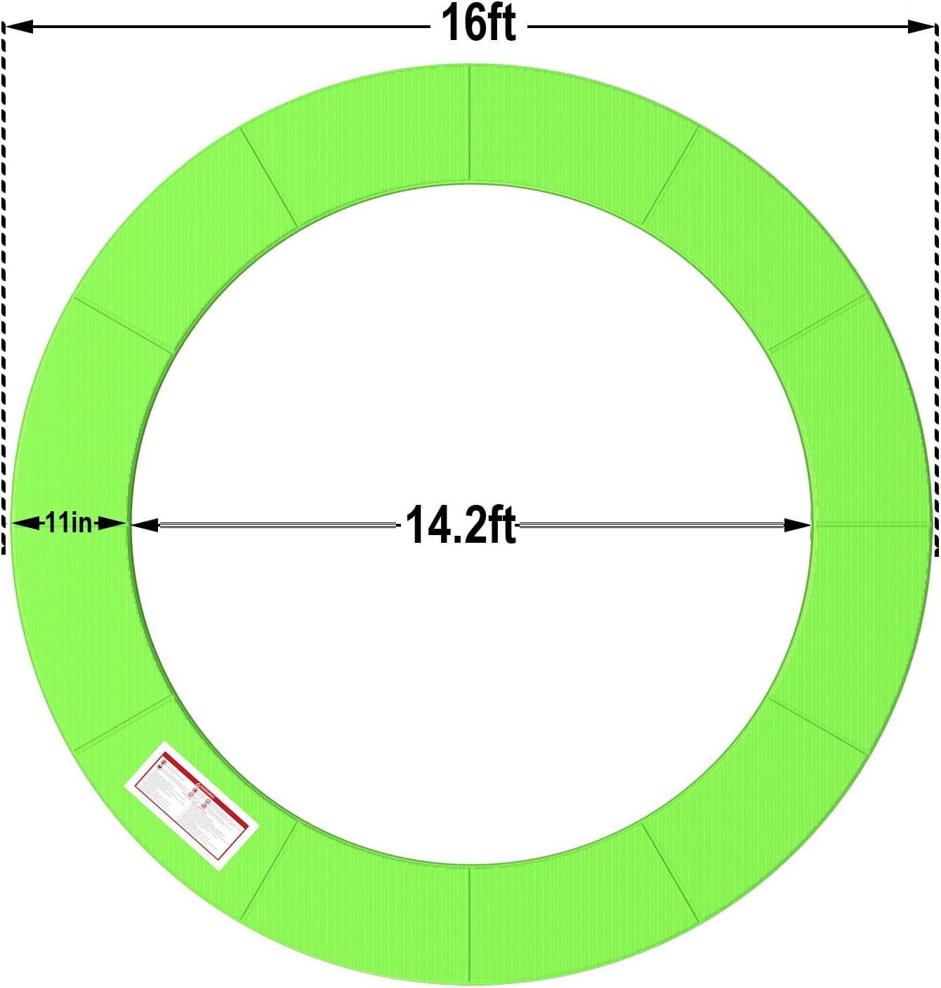 LANGXUN Universal Trampoline Repalcement Safety Pad, 8ft 10ft 12ft 14ft 15ft 16ft Waterproof Surround Spring Foam Cover for Round Frame