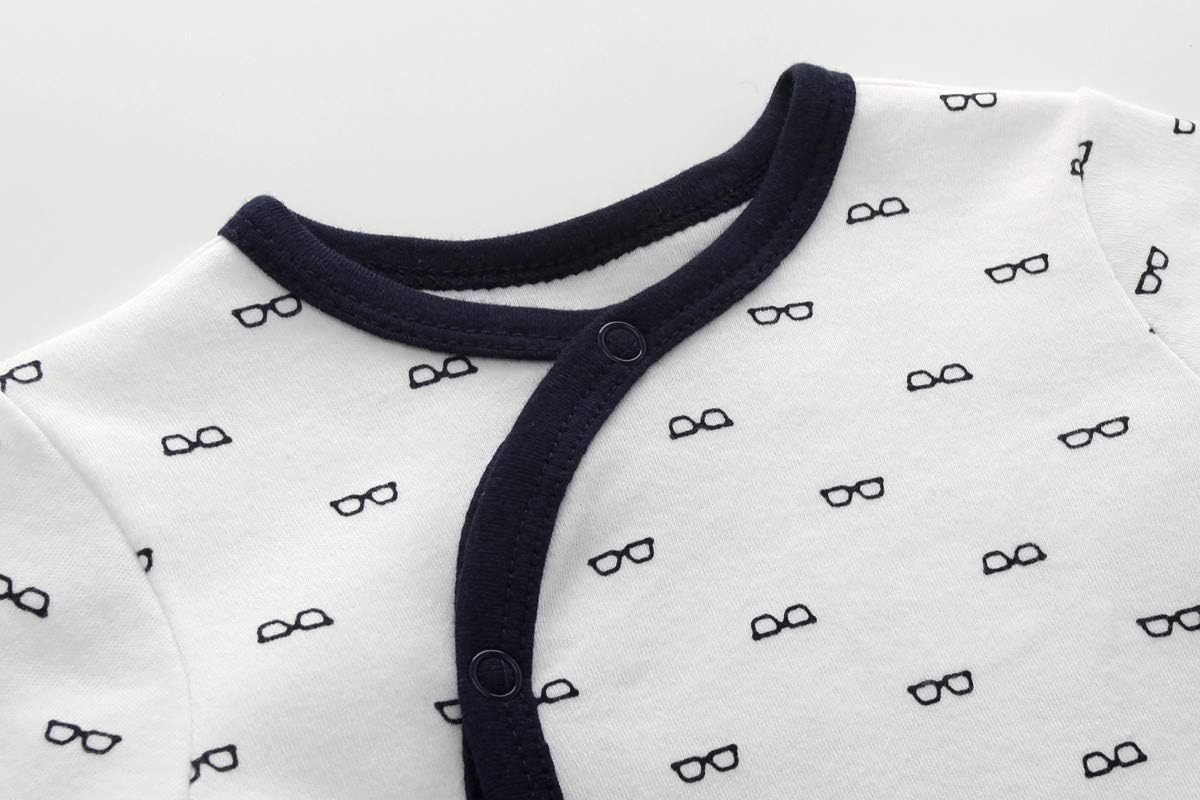 Kiddiezoom Baby and Toddler Boys'Snug Fit Footed One-Piece Romper Jumpsuit Cotton Cotton Footed Outfit