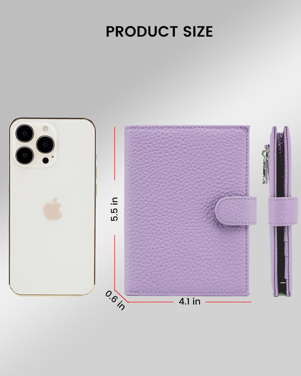 RFID Passport Holder Travel Wallet for Women, Leather Passport Cover Wallet with Card Holders SIM Slots,Zippered Coins Pocket and Cash Slot Slim Compact Travel Wallet (Taro Purple)