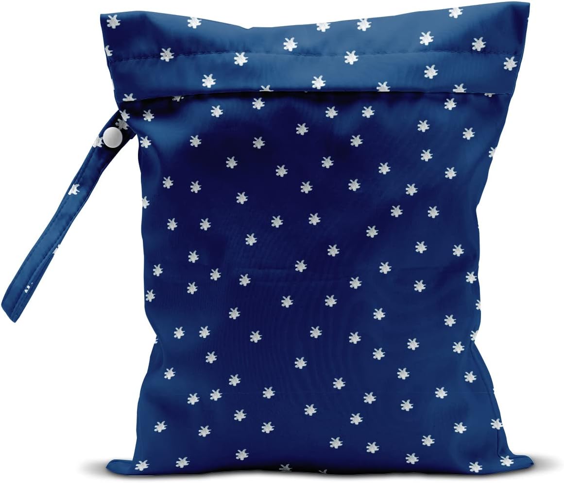 Wet Bag, Wet Dry Bag, Wet Bag for Swimsuit, Travel, Beach, Pool, Diapers, Dirty Yoga Gym Clothes, Makeup Bag, Waterproof Reusable Beach Bag Ocean Decor Starfish Sea Horse Anchor