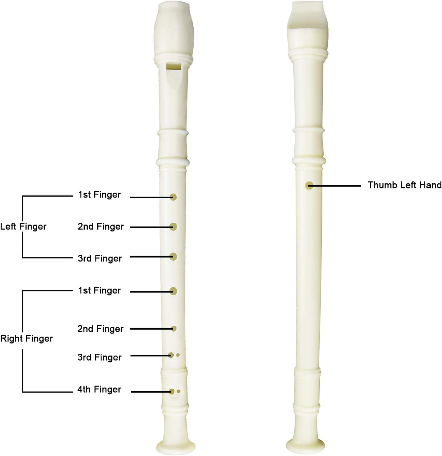 12 Pack 8 Hole Soprano Recorders Descant Flute With Cleaning Rod German Style for Beginner Graduation or Back to School Gift (white)