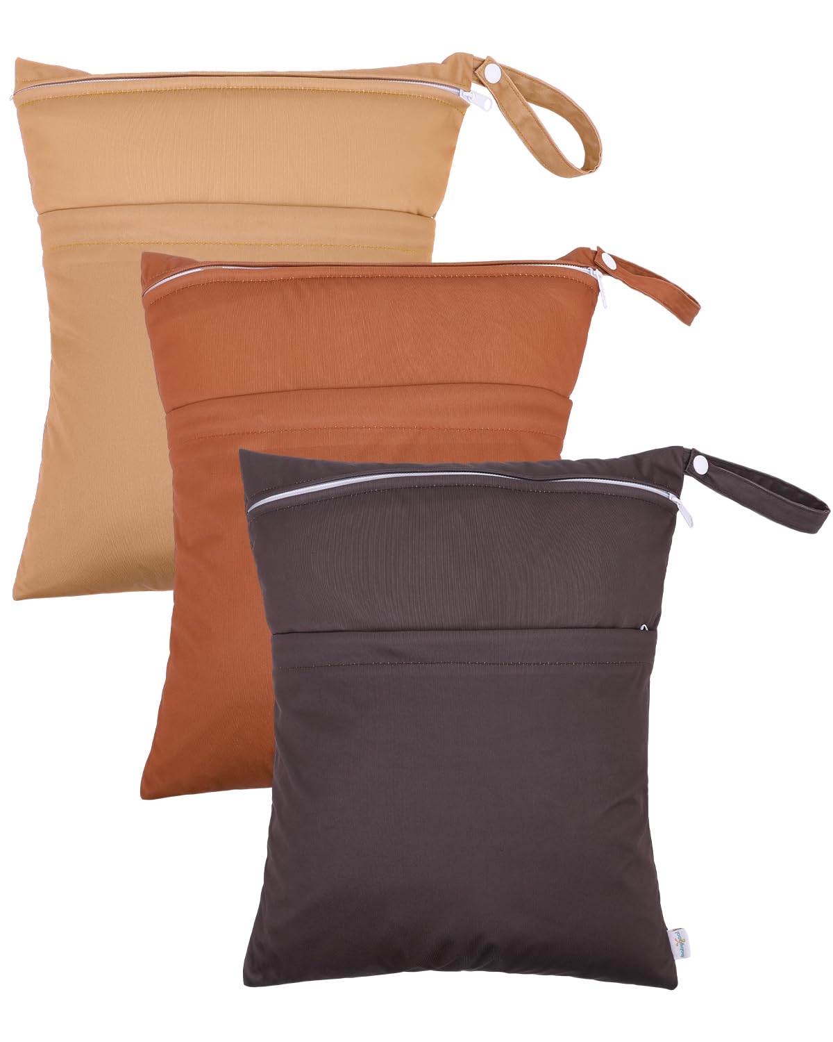 babygoal Wet Bags 3 Pack, Waterproof Travel Dry Bags for Baby Diapers, Beach, Pool, Gym, Swimsuits, Food Storage and Wet Clothes 3LN37-B