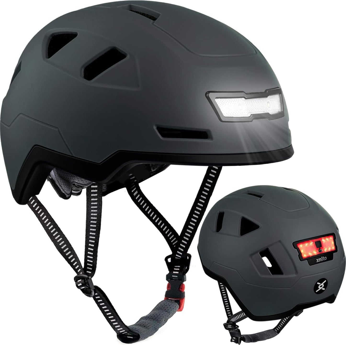 Kid Bike Helmets for Boys and Girls | Fit Head 51-54cm Circumference | CPSC & NTA-8776 Dual Certified | Multi-Sport Helmets with LED Lights, Magnetic Buckle, Detachable Visor
