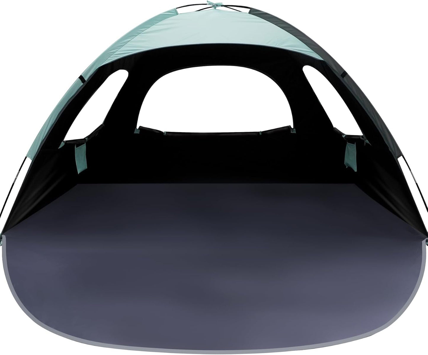WhiteFang Beach Tent Anti-UV Portable Sun Shade Shelter for 3/4/6/8 Person, Extendable Floor with 3 Ventilating Mesh Windows Plus Carrying Bag, Stakes and Guy Lines