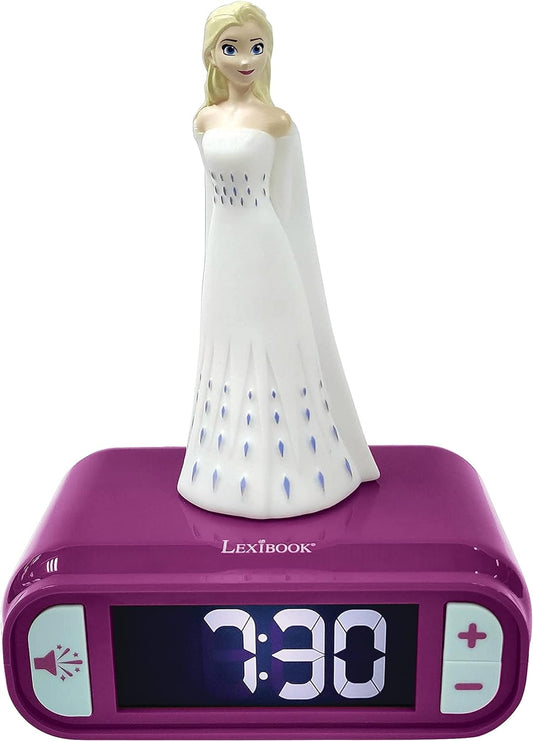 LEXiBOOK - Disney Frozen 2 Elsa Digital Alarm Clock for Kids with Night Light and Snooze, Childrens Clock, Luminous Elsa, Frozen Sound Effects, Blue Colour - RL800FZ
