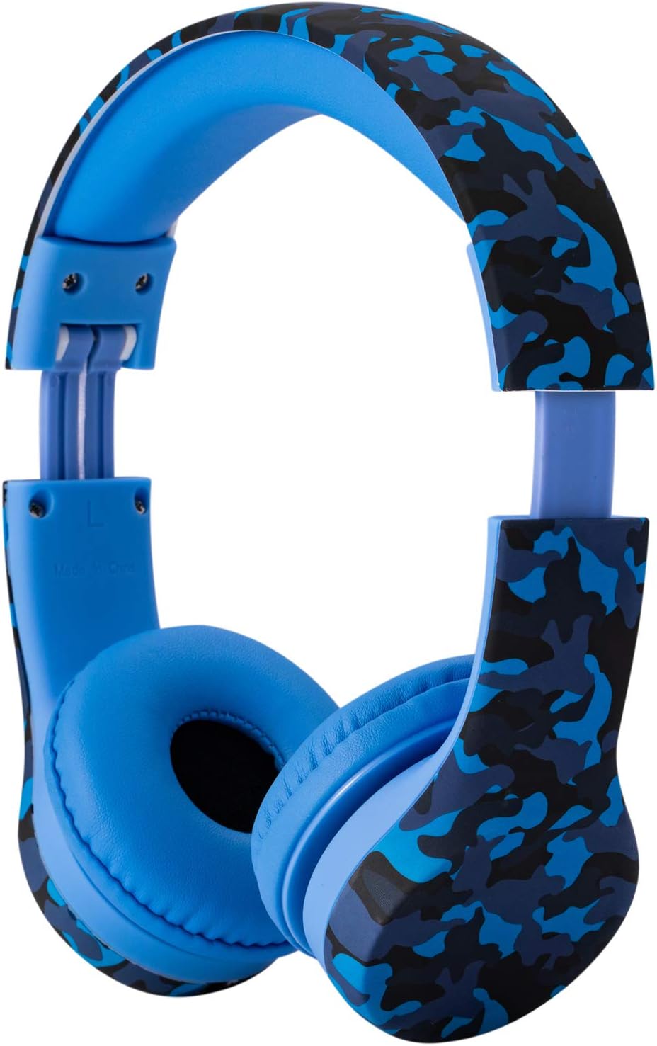 Snug Play+ Kids Headphones – Volume Limited 93dB for Safe Listening – Foldable, Durable Headphones for Toddlers, Boys & Girls – Tangle-Free Cord – Ideal for Travel, School, Tablets - Blue Camo