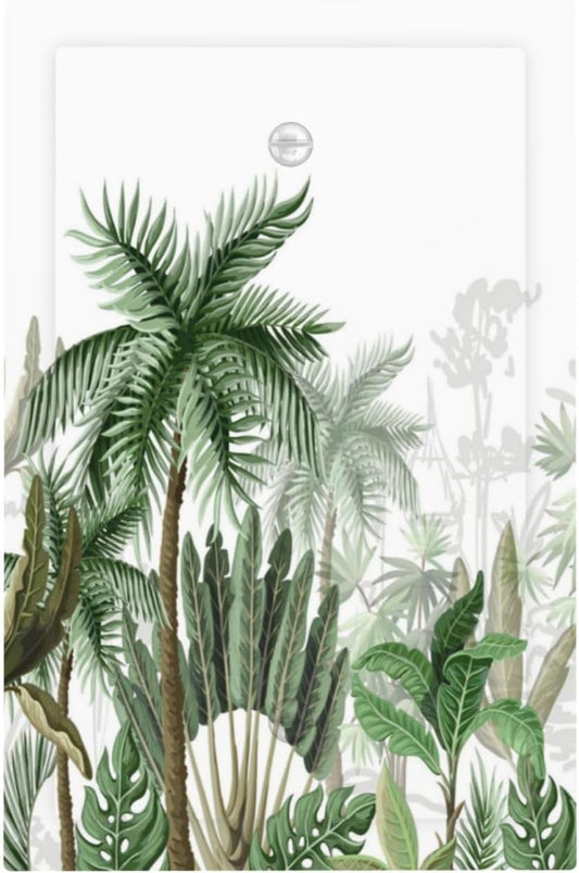 Palm Tree Banana Leaf Green Rainforest Natural Landscape Light Switch Cover Plate 1 Gang No Device Blank Electrical Wall Plates Faceplate Decorative Switch Plate for Bed Room Living Room Decor