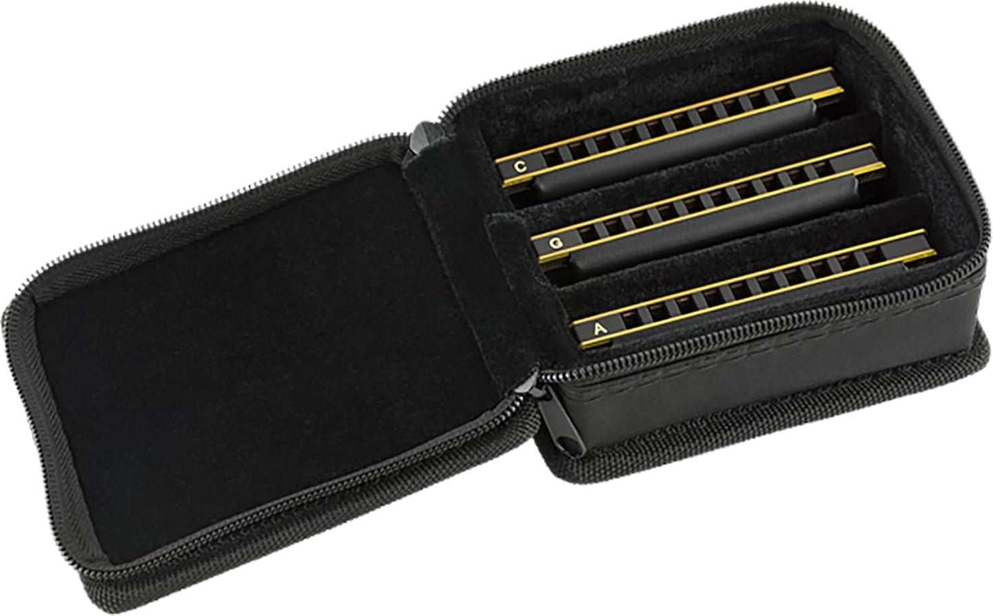 Fender Blues DeVille Harmonica - 3 Pack Bundle with Case, Austin Bazaar Instructional Manual, and Polishing Cloth