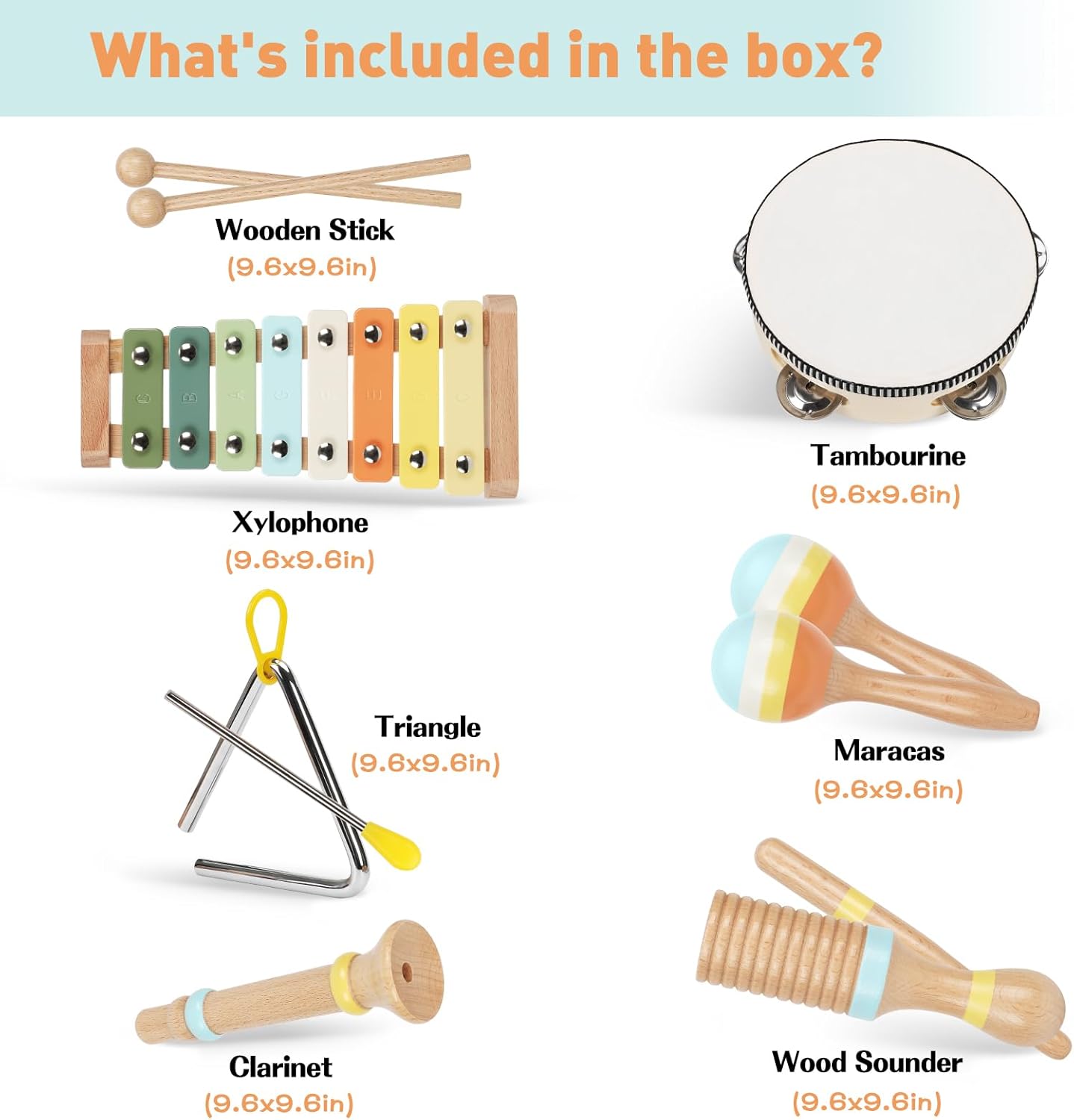 Toys for 1 2 3 4 Year Old Boys Girls, Musical Instruments Set for Toddler Age 1-2 2-3 3-4, Baby Montessori Toy Gifts for Early Learning, Christmas Birthday Gift for Toddler Boy Girl Toys