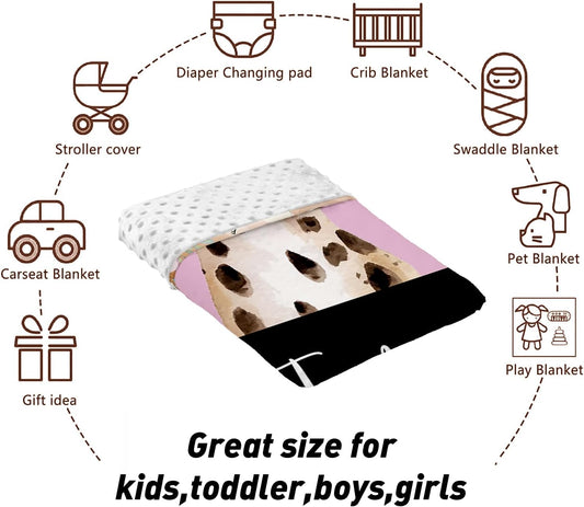 Custom Name Crib Bedding Set - Pink Leopard Theme, Personalized Nursery Bedding 3-Piece Set– Soft Blanket, Fitted Sheet, Changing Pad Cover – for Newborns Girls Nursery Gifts