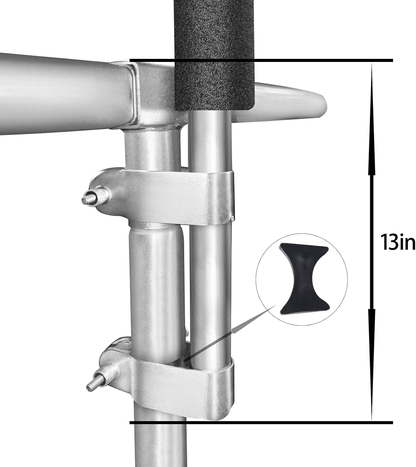Zoomster Universal Trampoline Replacement Enclosure Poles with Clamp and Hardware (Fit for 8 Poles Round Trampoline)