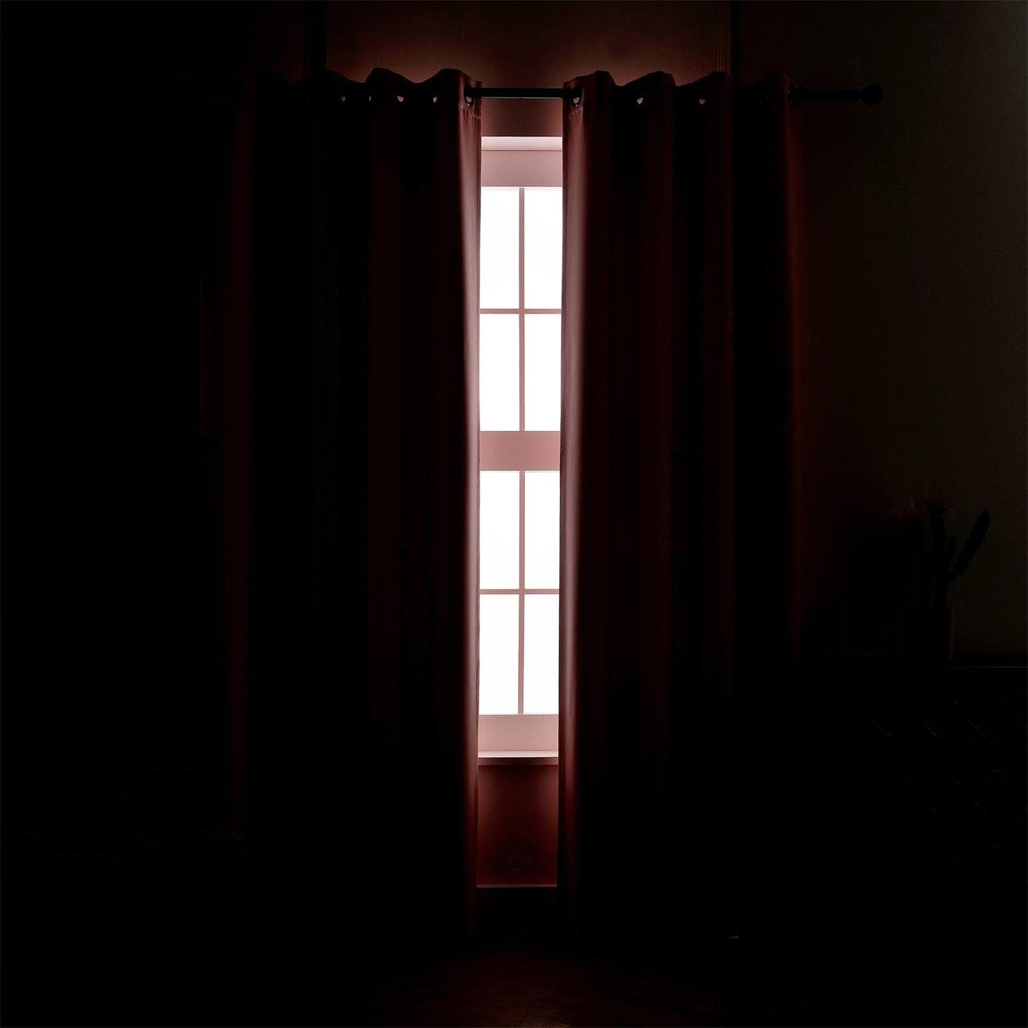 MIUCO Blackout Curtains Room Darkening Curtains Textured Grommet Curtains for Kids Bedroom Set of 2 52x84 Inch Pink