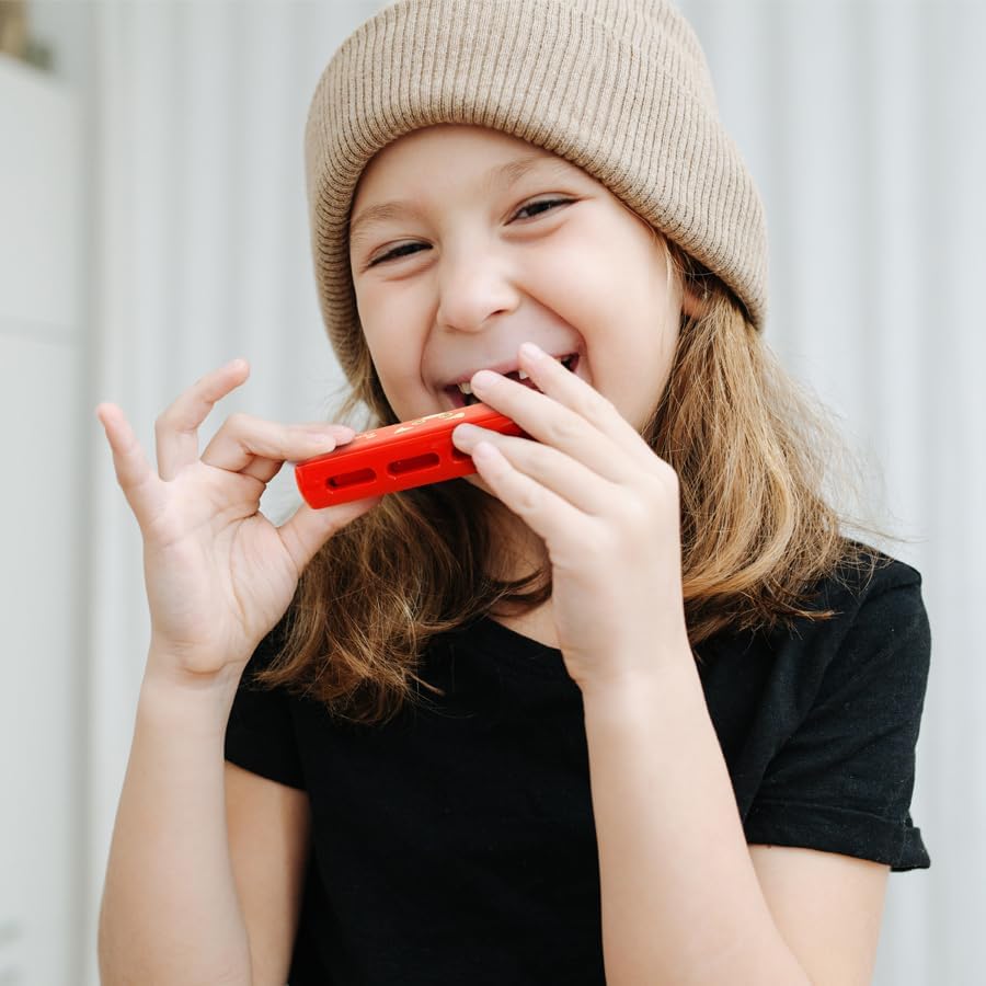 Colored Harmonica for Kids and Beginners - Easy-to-Learn Key of C Instrument - Portable and Lightweight.