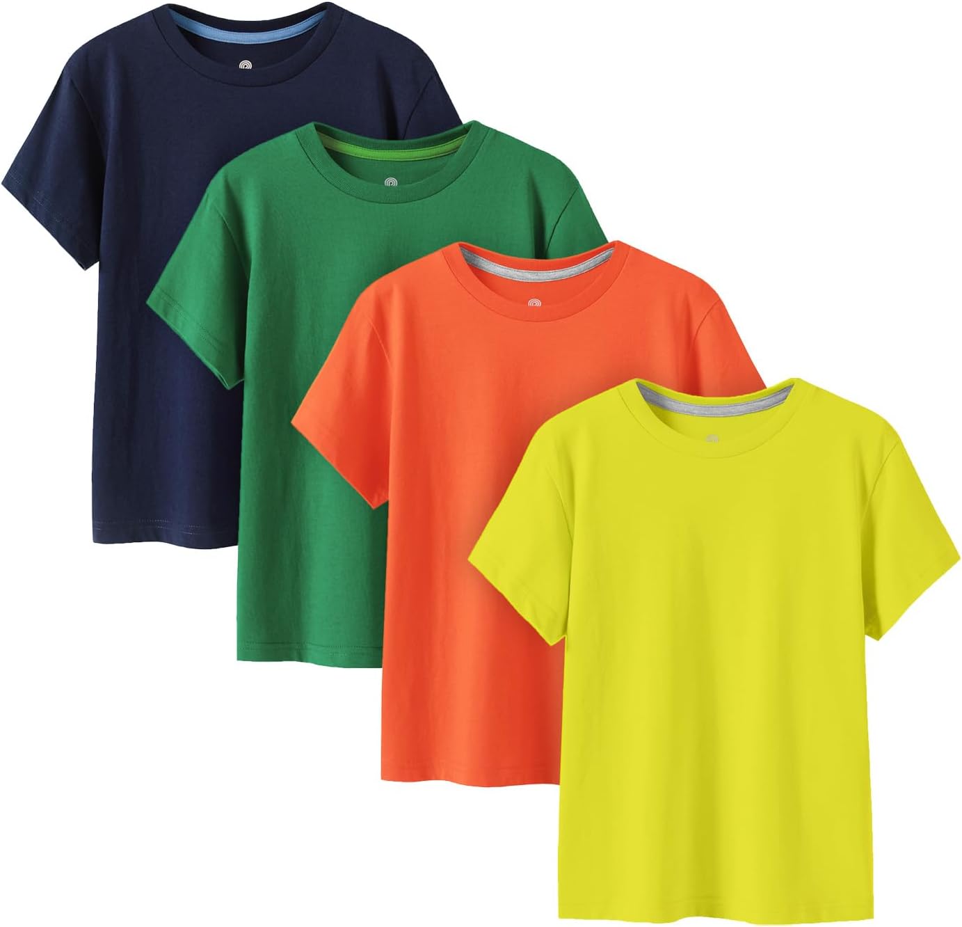 LAPASA Kids T-Shirts Short Sleeve (4 Pack) 100% Cotton Plain Top Tees Boy & Girl Unisex Toddler Children Tie Dye Summer K01