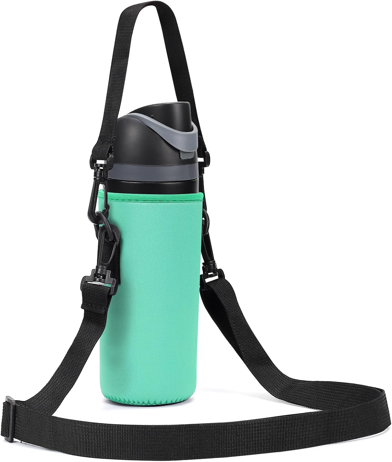Neoprene Water Bottle Carrier Bag with Adjustable Shoulder Strap for Owala 24 OZ Tumbler, Insulated Water Bottle Cover for Owala FreeSip Insulated Water Bottle (Teal, 24 OZ)