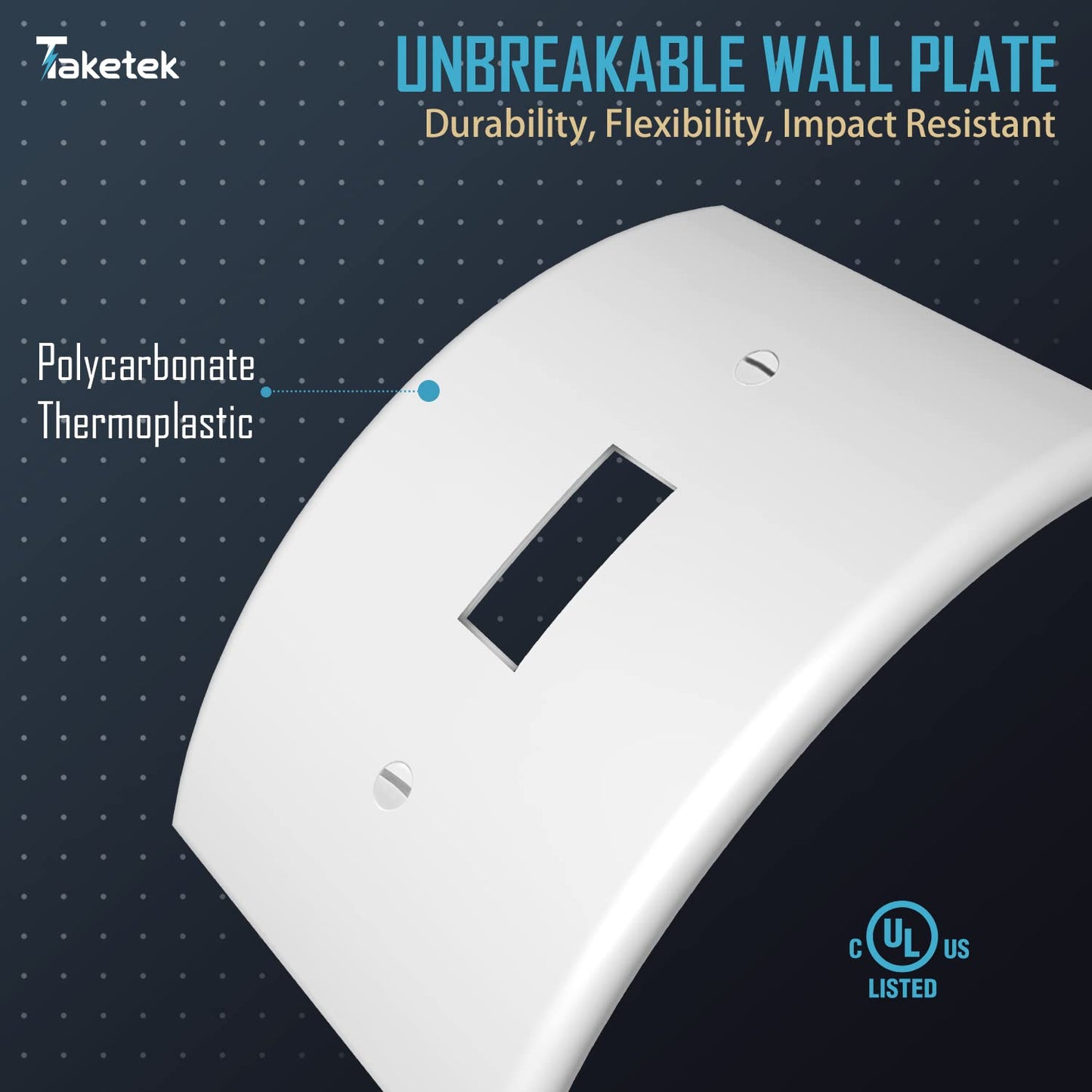 Light Switch Cover, Standard Size Toggle Light Switch Wall Plate,White, Wall Plates for Light Switches, White, 20 Pack