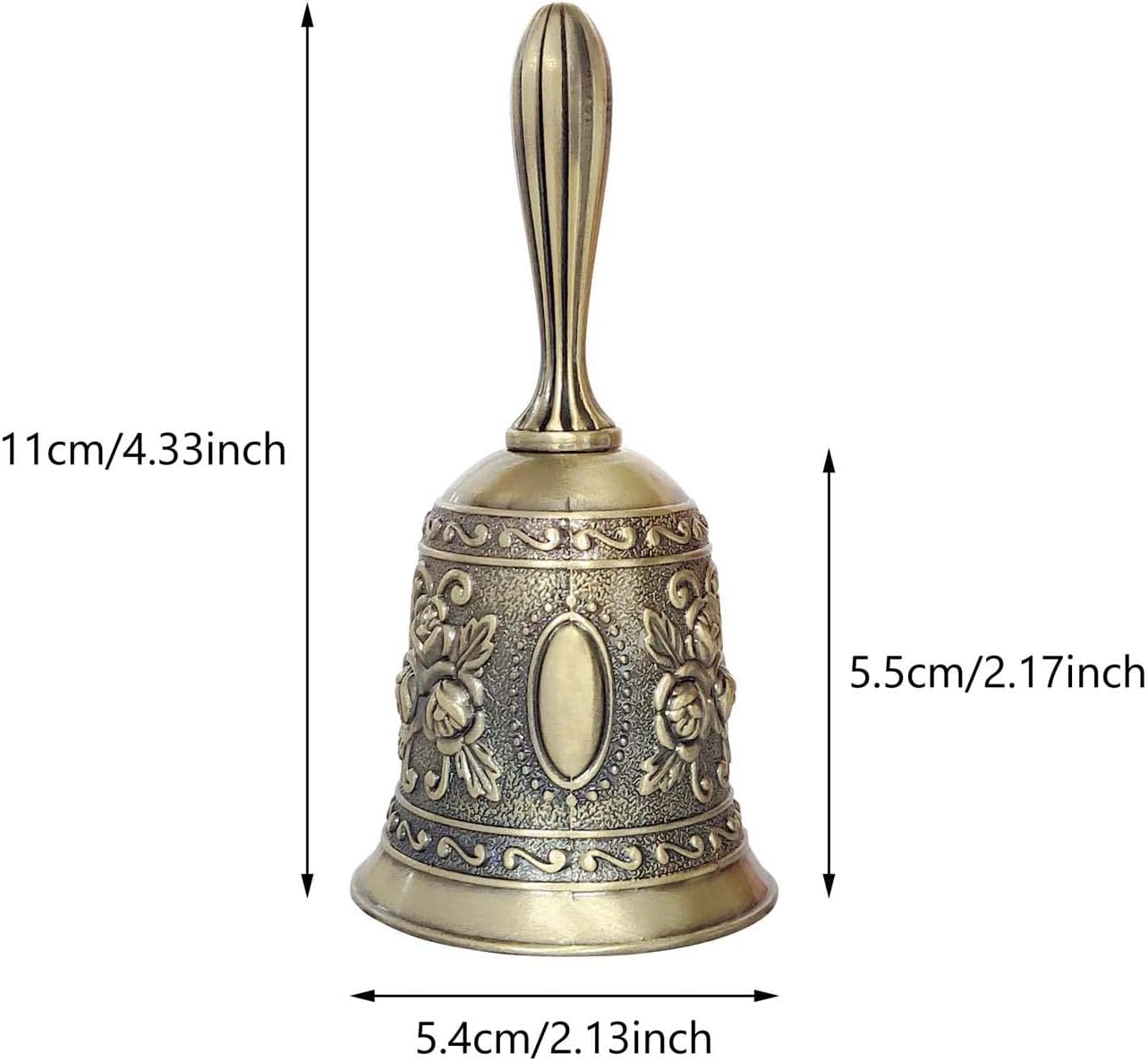 1 Pack Hand Held Bell, Metail Dinner Bell Wedding Bells, Service Bell Call, Vintage Bell