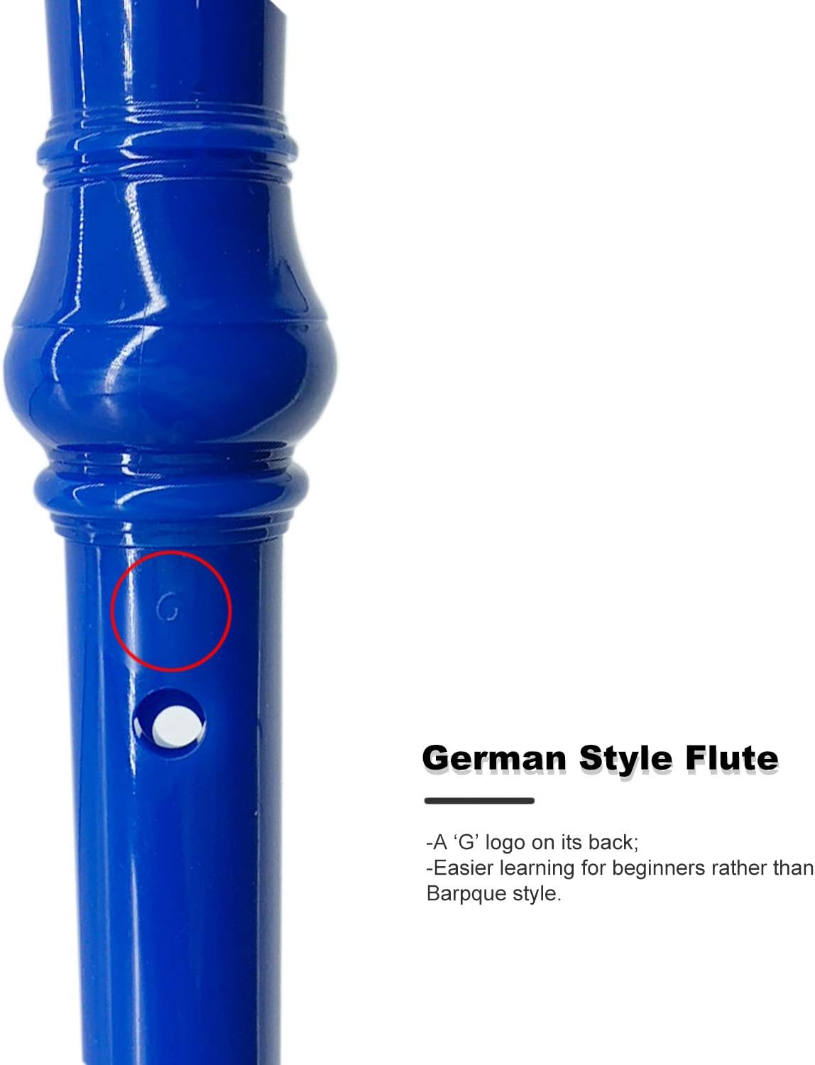 SJOYS 8-Hole Soprano Descant Recorder Kids Music Flute with Cleaning Rod & Case Bag For School Student Home Entertainment Blue