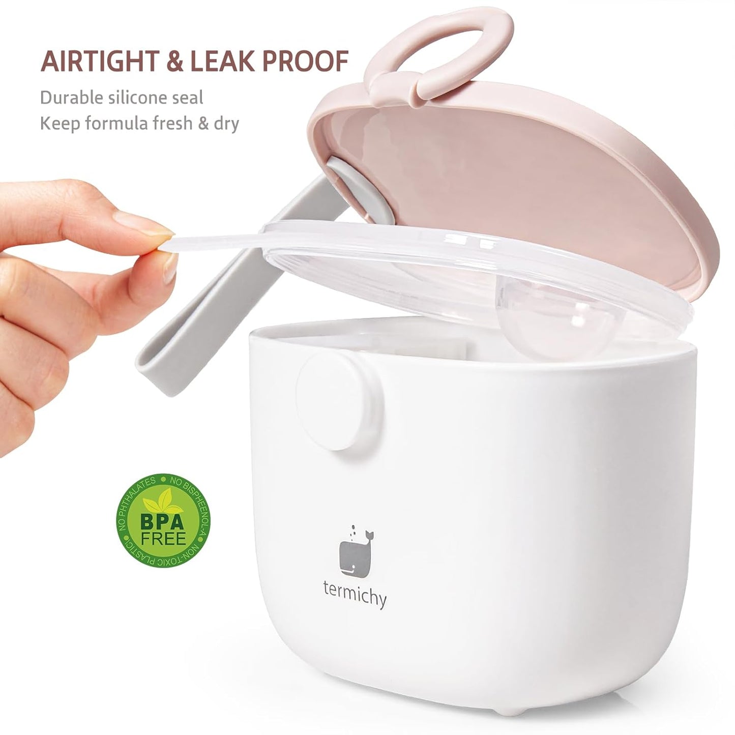 Termichy Baby Formula Dispenser, Portable Formula Dispenser Container with Scoop and Carry Handle for Travel Outdoor Activities for Baby Infant, 500ml