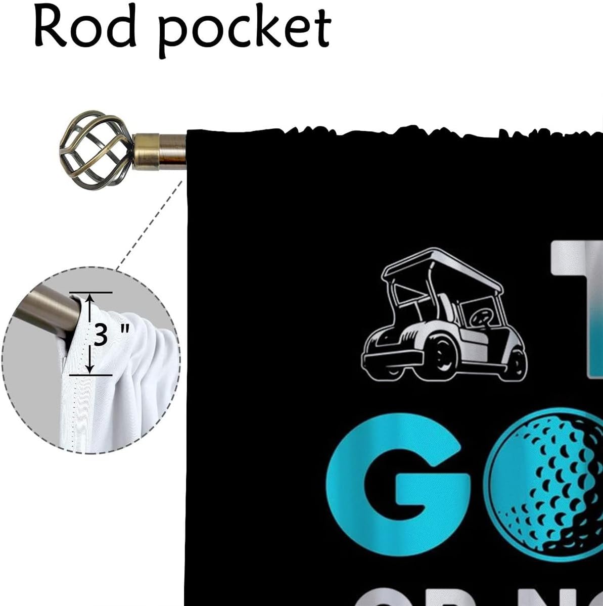 Golf Blackout Curtains for Boy Girl Room Darkening Decor,Sports Themed Golfers and Cars Bedroom Living Room Home Rod Pocket Thermal Insulated Window Curtain/Drapes Panel,84x63 Inch…