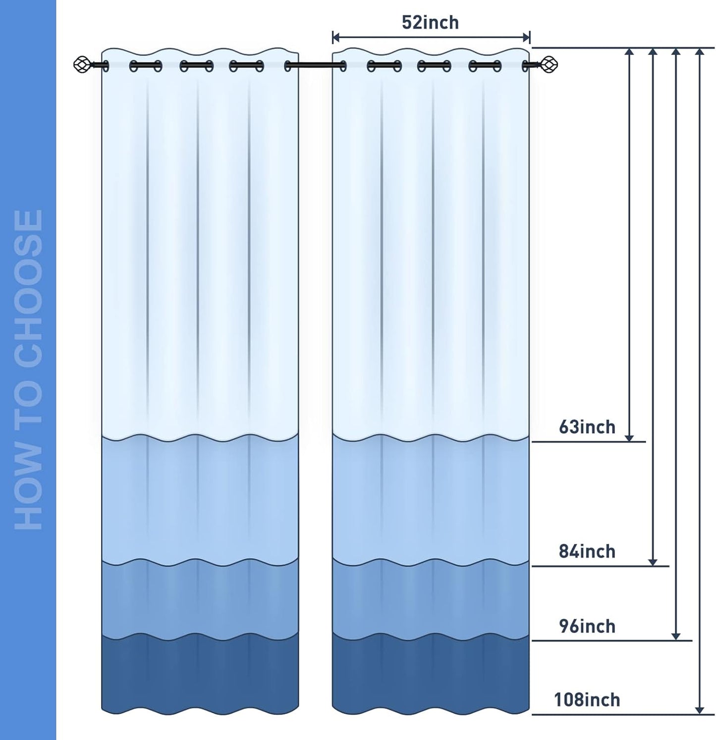 Aimego Ocean Beach Blackout Curtains Tropical Seaside Theme Blue Sea Sky Window Drapes Decor for Bedroom Living Room Grommet Top Room Darkening Curtains 2 Panel Set, 52" X 63"