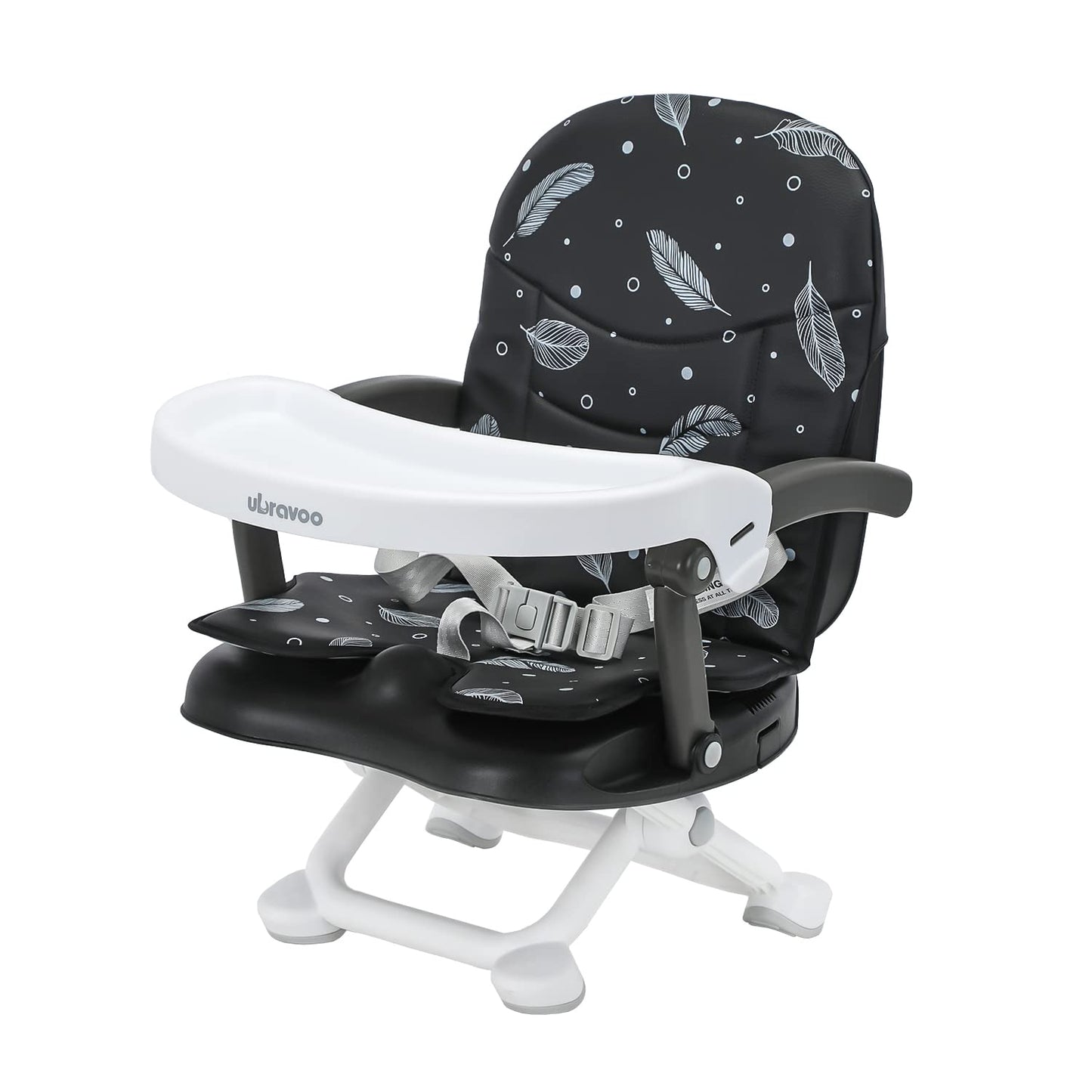 Baby Booster Seat for Dining Table with Removable Tray & Cushion, 3in1 Portable Toddler Booster Seat, 4 Height Adjustable Travel High Chair for Babies and Toddlers