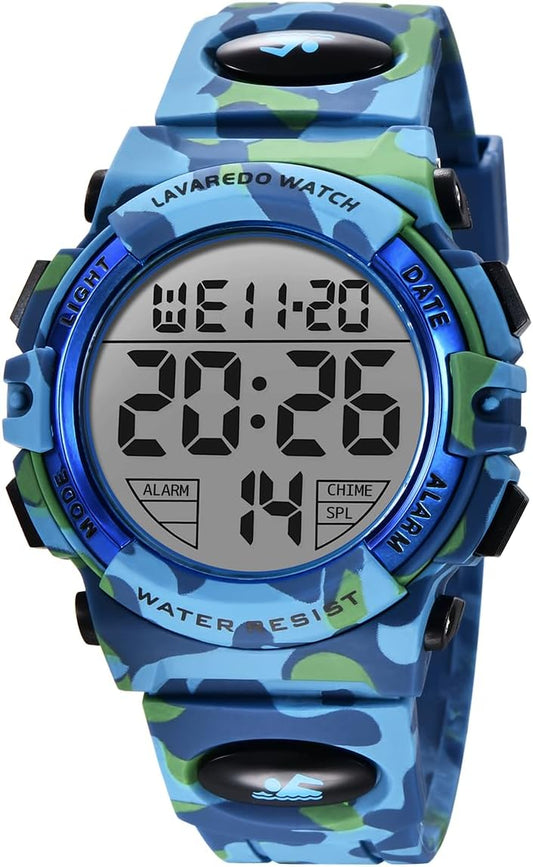 Kids Watch,Boys Watch for 3-15 Year Old Boys,Digital Sport Outdoor Multifunctional Chronograph LED 50 M Waterproof Alarm Calendar Analog Watch for Children with Silicone Band,Kids Gift