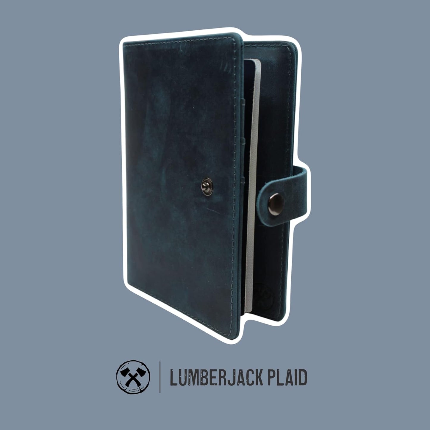 Genuine Leather AirTag and Moto Tag Passport Holder and Wallet for Men and Women RFID Blocking for Secure Traveling and Documentation Organizer (Blue)