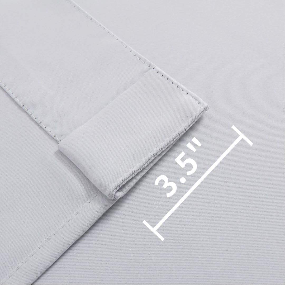 Joydeco Custom Blackout Curtains for Bedroom, 1 Panel Room Darkening Curtains & Drapes for Living Room Window Rod Pocket Back Tab (Custom Size,Greyish White)