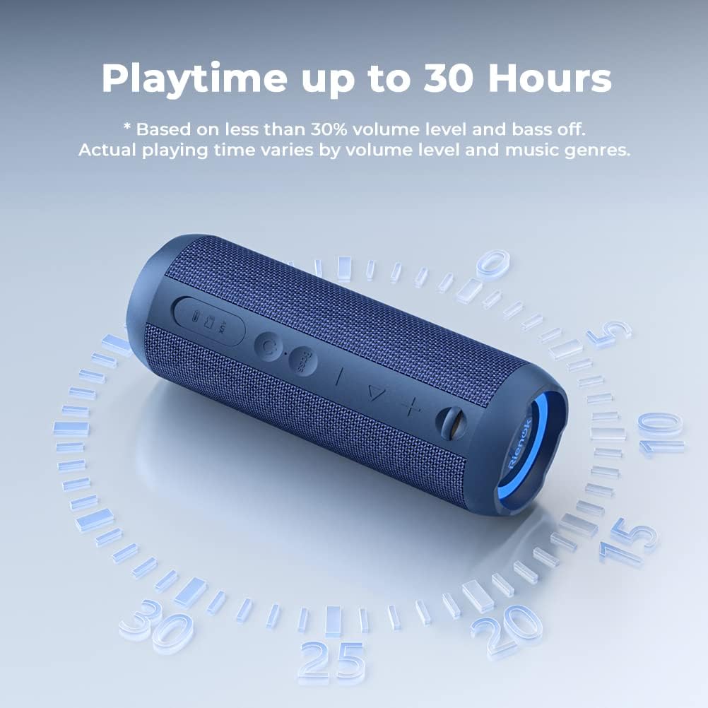 RIENOK Portable Bluetooth Speaker 30W Dual Pairing True Wireless Stereo HD Sound IPX7 Waterproof Outdoor Sport Shower Wireless Speaker Bluetooth 5.3 for Home Party